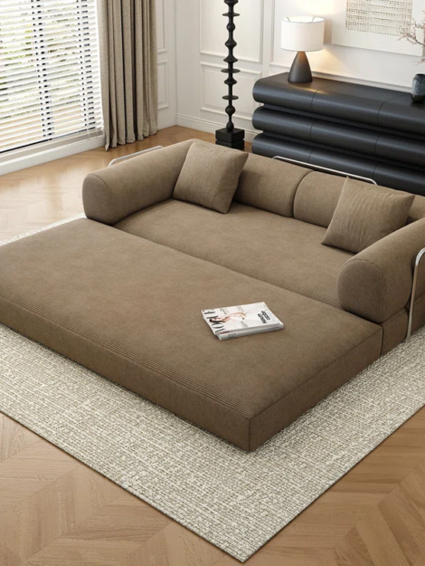 78.8_+Modular+Sofa+Bed+-+4-in-1+Convertible+Design+with+Corduroy+Fabric+and+High+Density+Sponge,+Removable+Cover+and+Fixed+Frame-566123088